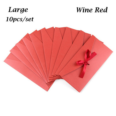 10 buc/lot set de plicuri pentru cadou, plicuri pentru invitații, carduri de papetărie, plic de casamento, plic kraft, plic roșu