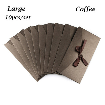 10 buc/lot set de plicuri pentru cadou, plicuri pentru invitații, carduri de papetărie, plic de casamento, plic kraft, plic roșu
