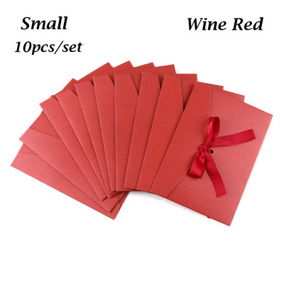 10 buc/lot set de plicuri pentru cadou, plicuri pentru invitații, carduri de papetărie, plic de casamento, plic kraft, plic roșu