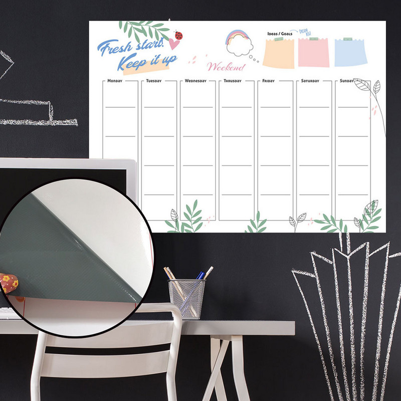 Savaitinės lentos lipdukai vaikams sausas trynimas kalendorius magnetinis šaldytuvas PVC sieninis vaikas