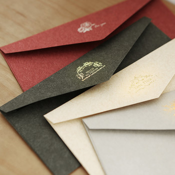 5 бр./лот ретро златни пликове за покани крафт хартия подаръчна карта прозорец плик сватбен комплект писма канцеларски материали