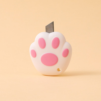 Cuțit utilitar Kawaii Mini cuțit de buzunar Laba de pisică Cutie expresă Deschizător de plicuri Cuțit de hârtie Lamă reîncărcabilă Papetarie coreeană