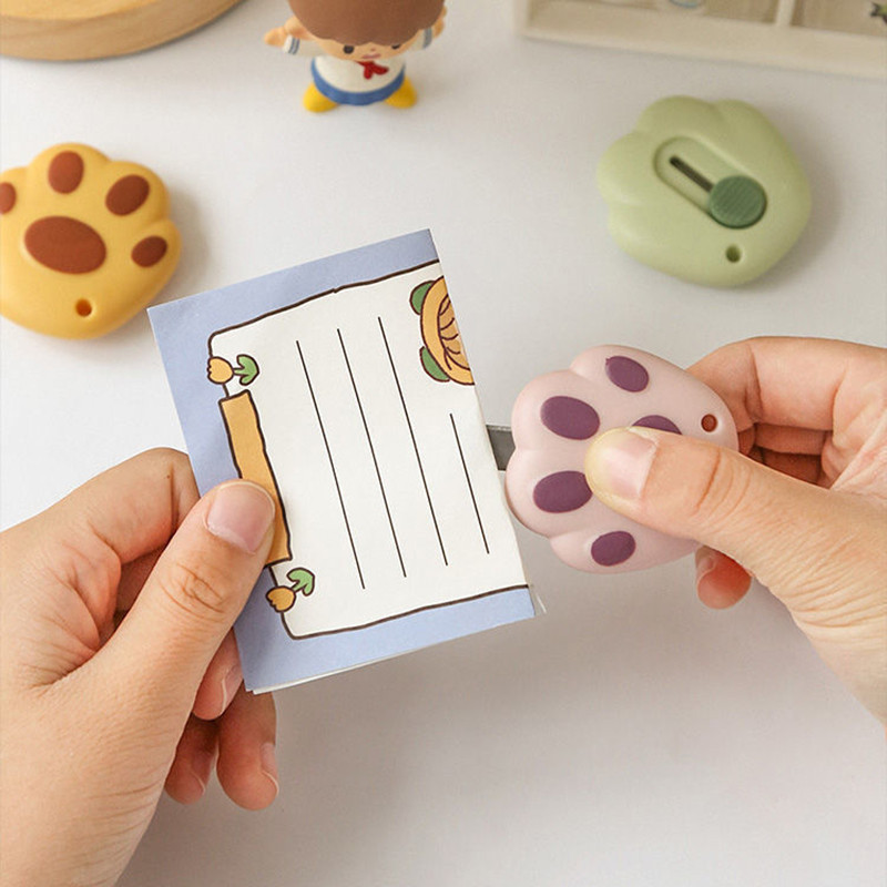 Kawaii Utility Knife Mini Pocket Knife Cat Paw Express Box Ανοιχτήρι φακέλου Paper cutter Ξαναγεμιζόμενη λεπίδα Κορεάτικη γραφική ύλη