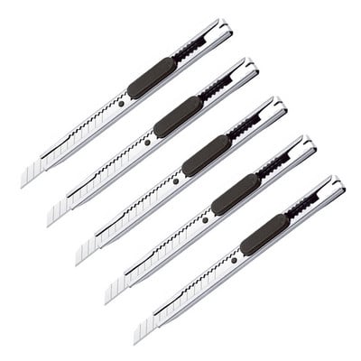 Nuplėšiamas peiliukas, peilis, peilis, popierius, studentas, biuro reikmenys, meno dėžutė.