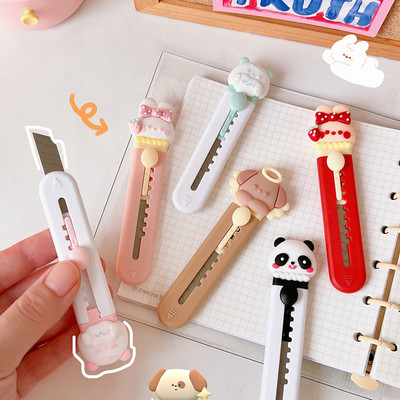 Kawaii Cartoon Animals Utility Knife Μίνι φορητό ανοιχτήρι κουτιού Χαρτοκόπτες χαρτιού τσέπης Χαριτωμένο ανοιχτήρι φακέλων Σχολικά προμήθειες