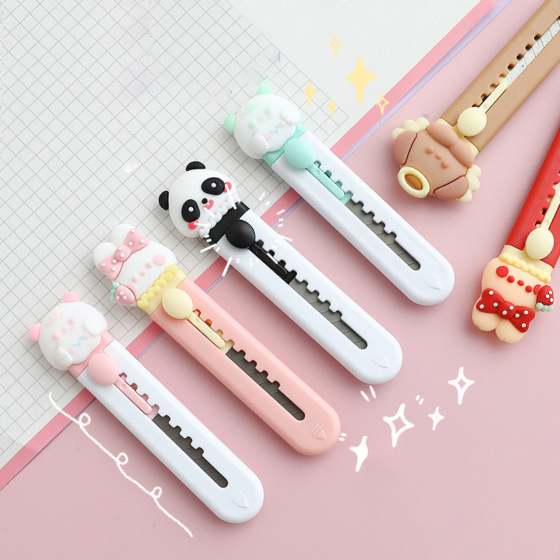 Kawaii kreslené zvieratá nôž mini prenosný otvárač krabíc vreckový rezačka papiera roztomilý otvárač obálok školské kancelárske potreby