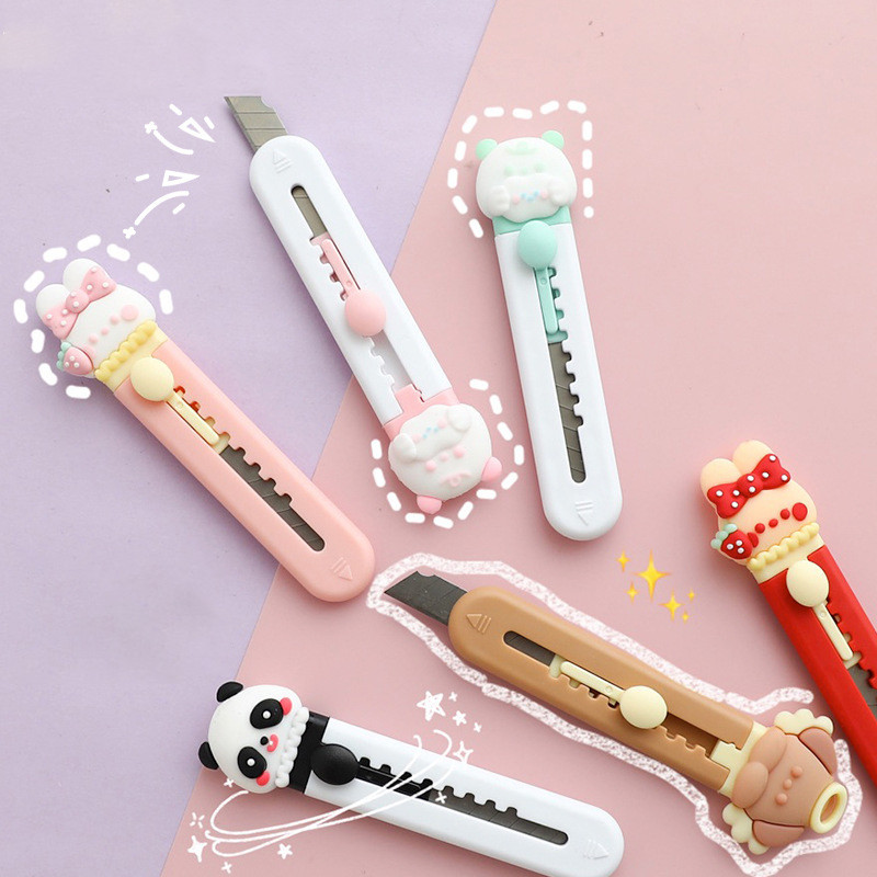 Kawaii kreslené zvieratá nôž mini prenosný otvárač krabíc vreckový rezačka papiera roztomilý otvárač obálok školské kancelárske potreby