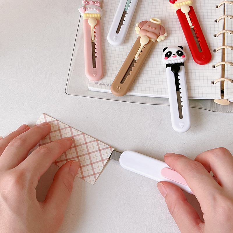 Kawaii kreslené zvieratá nôž mini prenosný otvárač krabíc vreckový rezačka papiera roztomilý otvárač obálok školské kancelárske potreby