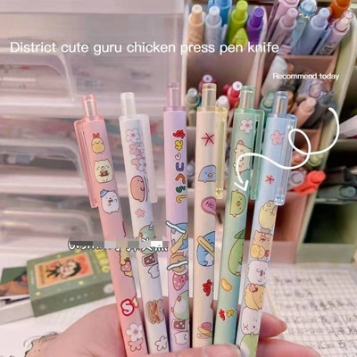 6db/készlet Nyomókés tollak Cartoon Bear Art Utility Kés toll Kés Papírvágó szerszám Kézműves eszközök Precíziós matricavágó kellékek