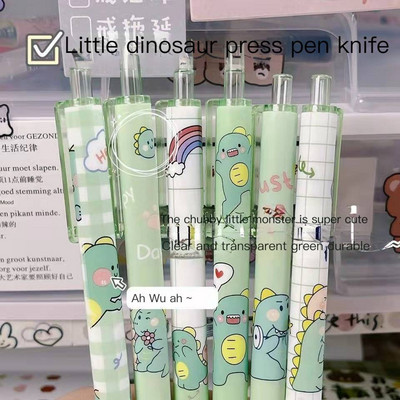 6db/készlet Nyomókés tollak Cartoon Bear Art Utility Kés toll Kés Papírvágó szerszám Kézműves eszközök Precíziós matricavágó kellékek