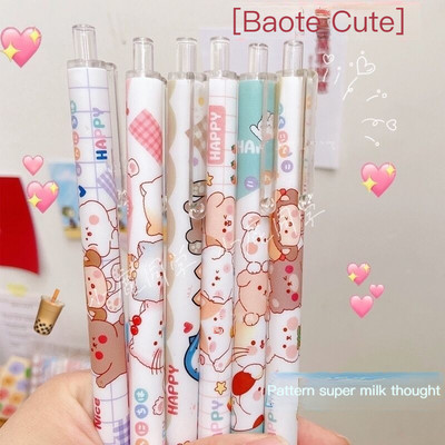 6db/készlet Nyomókés tollak Cartoon Bear Art Utility Kés toll Kés Papírvágó szerszám Kézműves eszközök Precíziós matricavágó kellékek