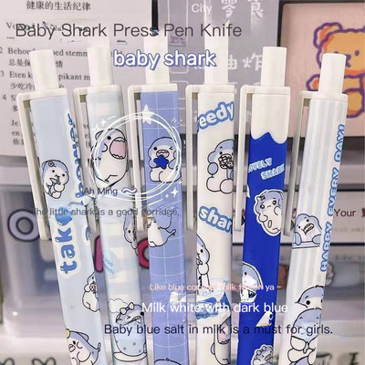 6db/készlet Nyomókés tollak Cartoon Bear Art Utility Kés toll Kés Papírvágó szerszám Kézműves eszközök Precíziós matricavágó kellékek