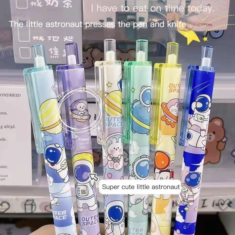 6db/készlet Nyomókés tollak Cartoon Bear Art Utility Kés toll Kés Papírvágó szerszám Kézműves eszközök Precíziós matricavágó kellékek