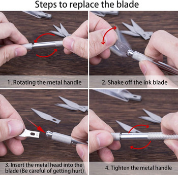 Μεταλλικό μαχαίρι στυλό Small carving Craft Knife Kit Engraving Cutter Carving Sculpture Αντιολισθητική ασφάλεια Χαρτί κοπής Εργαλεία χειροτεχνίας