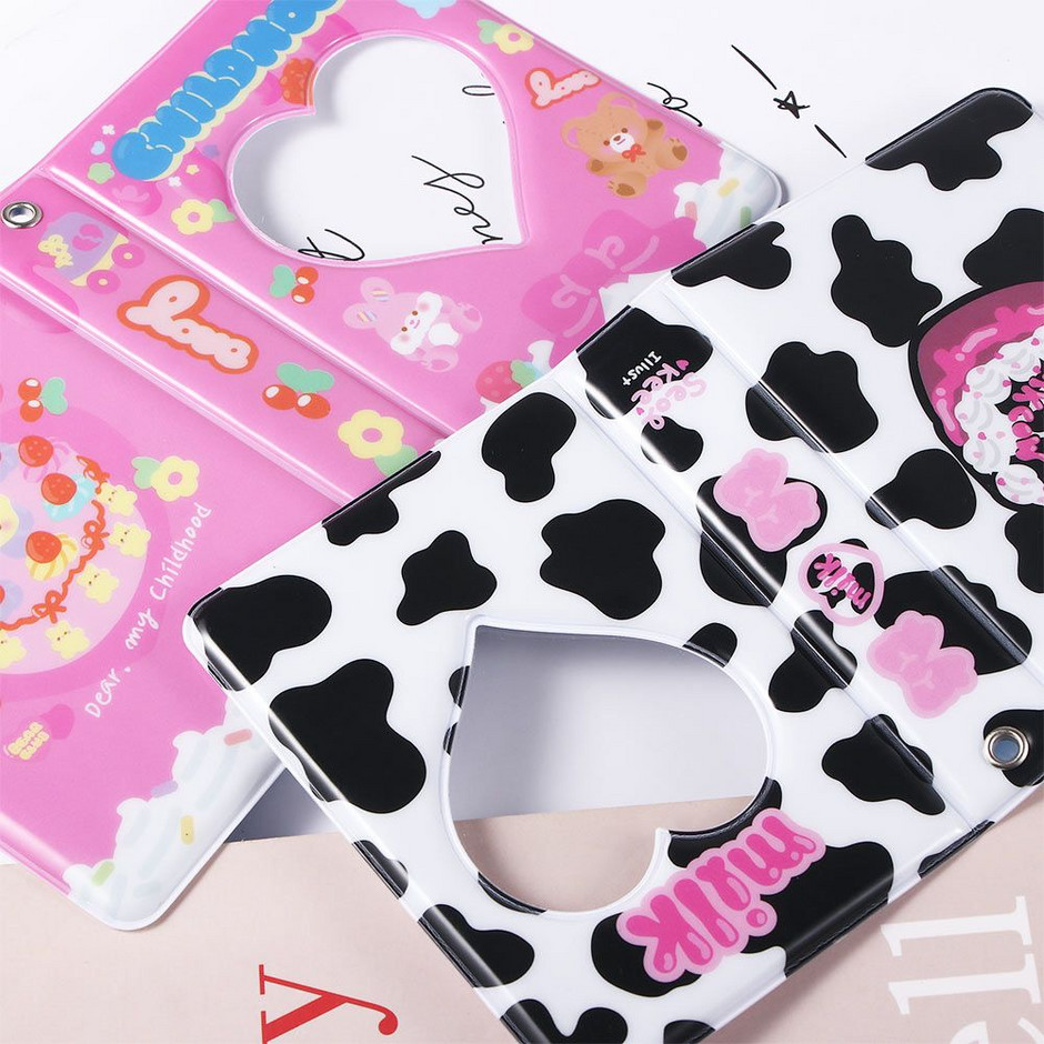 Cute Love Heart Hollow ID Holder 3 Inch Binders Albums Kpop Card Binder  Photocard Card Binder Име Картичка Книга Фотоалбум 