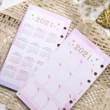 Κάρτες ημερολογίου 2021 Διαιρέτες σημειωματάριων με χαλαρά φύλλα 6 οπών A5/A6/A7 Planner Ευρετήριο Διαχωριστικό χαρτιού Αξεσουάρ σχεδιασμού σελίδων