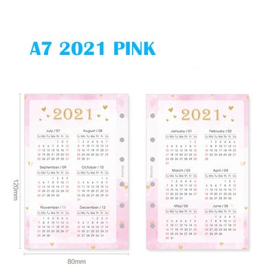 2021 m. kalendoriaus kortelės 6 skylės laisvų lapų nešiojamojo kompiuterio skirstytuvai A5/A6/A7 planavimo rodyklės popieriaus skyriklis puslapių planavimo priedai