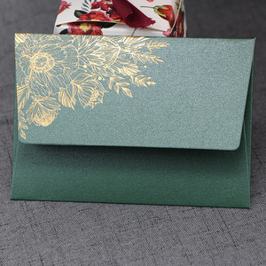 20 buc/set plicuri de hârtie groasă cu flori de aur de dimensiune mini pentru felicitări, cărți poștale, dimensiune de depozitare 11,5 cmX8 cm