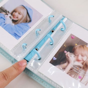 Стилен кожен албум Kpop Card Binder For Cards Kpop Photocard Holder Пощенски картички Binder Photo Cards Collect Book Instax Album