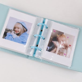 Стилен кожен албум Kpop Card Binder For Cards Kpop Photocard Holder Пощенски картички Binder Photo Cards Collect Book Instax Album