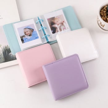 Стилен кожен албум Kpop Card Binder For Cards Kpop Photocard Holder Пощенски картички Binder Photo Cards Collect Book Instax Album