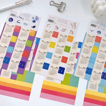 2PCS/Set 2023 Calendar Stickers Корейски дневник Planner Journal Stickers Дневен ред Месечен график Mark Label Стикери за канцеларски материали