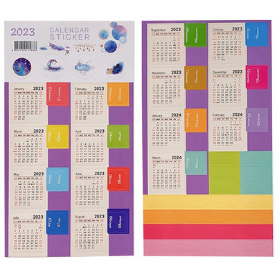 2PCS/Set Naljepnice kalendara za 2023. Korejski planer dnevnika Naljepnice za dnevnike Dnevni red Mjesečni raspored Označite naljepnicu Naljepnice za tiskanice
