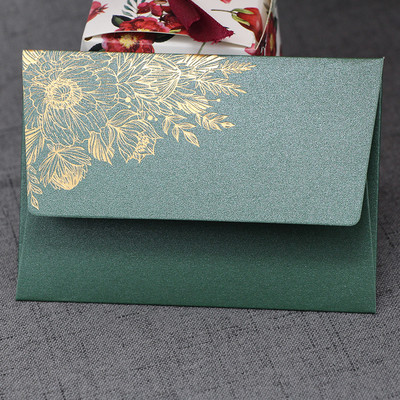 10 tk/partii Kõrgekvaliteedilised pärlpaberist ümbrikud Pulmakutsed Euroopa pronksimustriga ümbrikukinkeümbrik