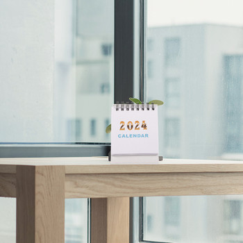 1 Book of Mini Desk Calendars 2024 Flip Calendar Standing Desk Calendar for Home Office