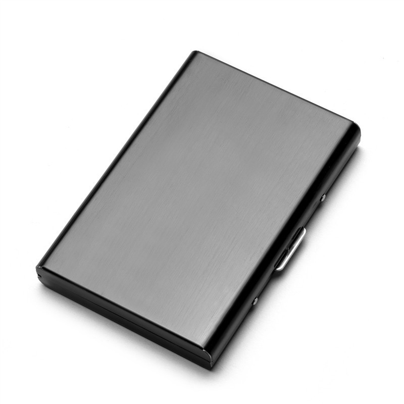 Držač kreditne kartice od nehrđajućeg čelika Muški tanki Anti Protect Držač putne ID kartice Ženski Rfid novčanik Metalna torbica Porte Carte