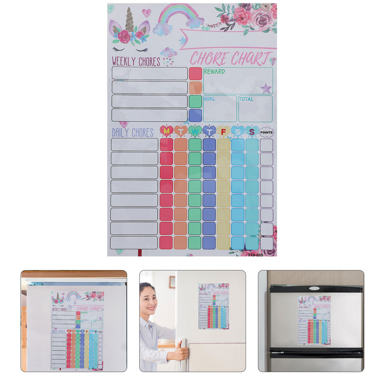 Namų darbų atlygio lentelė Vaikų šaldytuvas Lenta Kalendorius Lipdukas Darbai Mokykla Daugiafunkcinis Gyvūno magnetinis elgesys