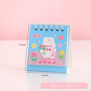1 kom. slatka mini crtana životinja, medvjed, zec, kalendar, planer, stolni ukras, kalendar za 2023., studentski uredski stolni ukras za stol
