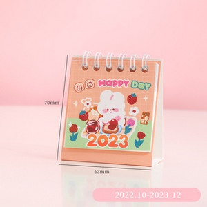 1 kom. slatka mini crtana životinja, medvjed, zec, kalendar, planer, stolni ukras, kalendar za 2023., studentski uredski stolni ukras za stol