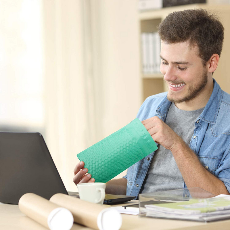 10 db vízálló levelező poli buborékos párnázott levelezési borítékok postázó ajándékcsomagoló táskákhoz, önzáró tárolótáska buborékpárnázás