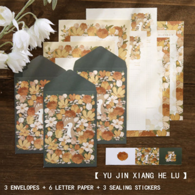 JIANWU Slatke male životinje, cvjetni grm, omotnice, set papira za ispovijed, ljubavna pisma, zaglavlja pisama Kawaii pribor za pisanje