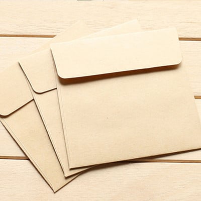 20db Mini Boríték Négyzet Cukorka Színes Levél Papír Kraft Papír Kártya Írószer Üres Diák Irodaszerek Születésnapi 10x10cm