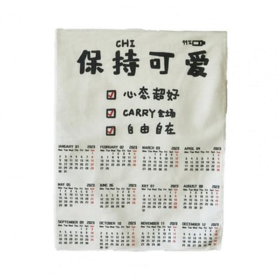 Fashion Happy Every Day Jänkutrükk 2023. aasta kalendri seinavaibad, mida on lihtne kleepida Rippkalender, läbipaistev trükitud elutuppa