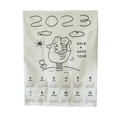 Fashion Happy Every Day Jänkutrükk 2023. aasta kalendri seinavaibad, mida on lihtne kleepida Rippkalender, läbipaistev trükitud elutuppa