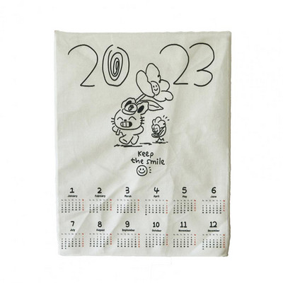 Fashion Happy Every Day Jänkutrükk 2023. aasta kalendri seinavaibad, mida on lihtne kleepida Rippkalender, läbipaistev trükitud elutuppa