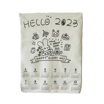 Fashion Happy Every Day Jänkutrükk 2023. aasta kalendri seinavaibad, mida on lihtne kleepida Rippkalender, läbipaistev trükitud elutuppa