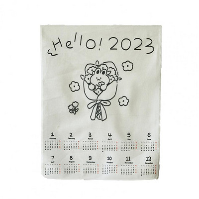 Fashion Happy Every Day Jänkutrükk 2023. aasta kalendri seinavaibad, mida on lihtne kleepida Rippkalender, läbipaistev trükitud elutuppa