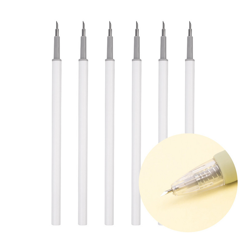 6 kom/set Alat za rezanje papira Creative Chic Prijenosni noževi s naljepnicama DIY Ručni račun Otporan na habanje za entuzijaste DIY rukotvorina