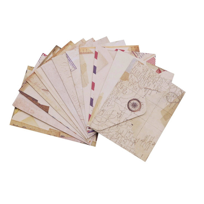 24 τμχ Mini Vintage φάκελος Μικρός Φρέσκος Φάκελος Γραφείου Χαρτικά Φοιτητικό Δώρο Διαφορετικά μοτίβα Χάρτινος φάκελος