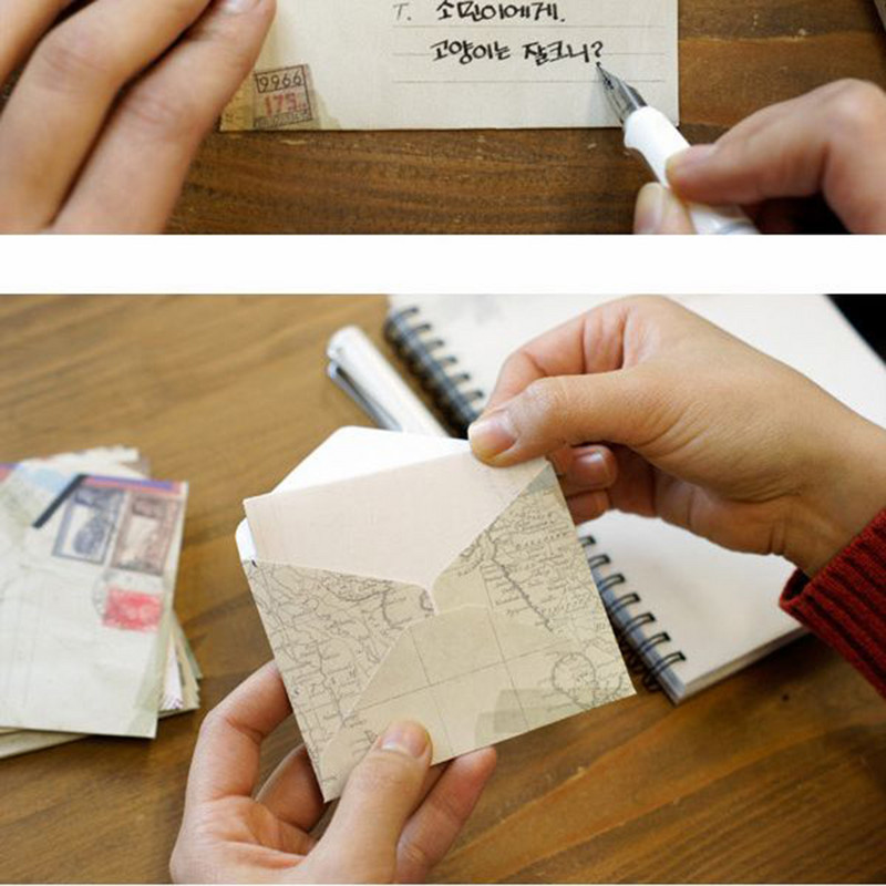 24 τμχ Mini Vintage φάκελος Μικρός Φρέσκος Φάκελος Γραφείου Χαρτικά Φοιτητικό Δώρο Διαφορετικά μοτίβα Χάρτινος φάκελος