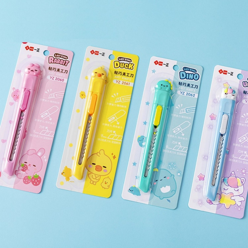 1 τεμ. Cartoon Utility Knife Cute Rabbit Duck 9mm SK5 Lade Cutter for Wrapping Art Handwork Sharpener Office School A7298