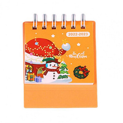 Patrauklus trikampis laikiklis dvigubos ritės dizainas, kompaktiškas, stovimas 2023 m. stalinis kalendorius, ornamentas stalinis kalendorius, įrašymo data