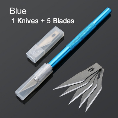 1 Σετ μαχαίρι χειροτεχνίας ακριβείας σκαλίσματος Μαχαίρια χόμπι από ανοξείδωτο χάλυβα για DIY έργα τέχνης κοπής Scrapbooking Μοντέλα στένσιλ με 5 λεπίδες