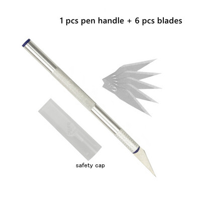 Haile Metalna olovka Nož Mali set oštrica za rezbarenje Rezač za graviranje Film za mobilni telefon Rez papira Alati za rukotvorine Pomoćni nož
