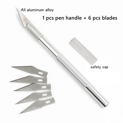 Haile Metalna olovka Nož Mali set oštrica za rezbarenje Rezač za graviranje Film za mobilni telefon Rez papira Alati za rukotvorine Pomoćni nož