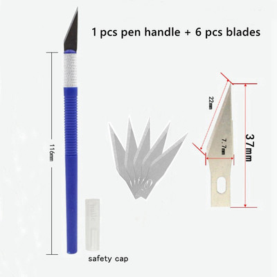 Haile Metalna olovka Nož Mali set oštrica za rezbarenje Rezač za graviranje Film za mobilni telefon Rez papira Alati za rukotvorine Pomoćni nož